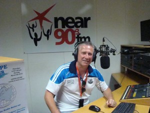 Gerry presenting the "Rocky Road" on Near90fm